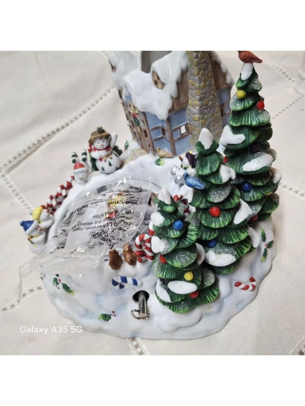 Partylite Snowbell Candle Holder Christmas Village Figurine With Mirror Base Exc